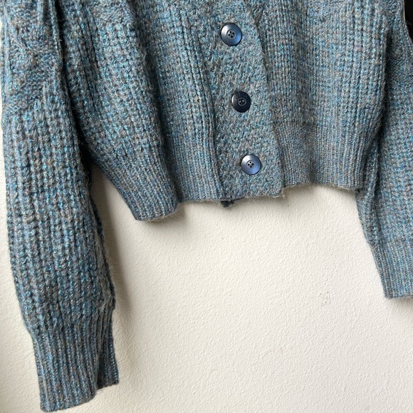 The GREAT. The Frond Montana Cardigan Green Pine Needle Shimmer oversized Sz S - Picture 7 of 15
